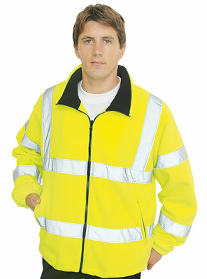 Yellow Hi Vis Zipped Fleece Large